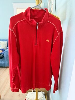 Tommy Bahama Red Half-Zip Pullover